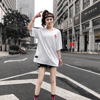 Áo Thun Nữ Tay Lỡ Màu Trắng In Hình Máy Cassette Con Cún MYROSE169