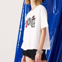 Áo Thun Nữ Tay Lỡ Màu Trắng In Chữ Kiểu