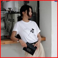 Áo Thun Nữ Tay Lỡ Unisex In Cành Hoa Hồng ATN4370 - J.A Shop