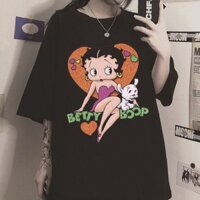 Áo thun nữ tay ngắn in hình Betty Boop thời trang trẻ trung