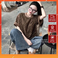 Áo Thun Nữ Tay Nỡ Họa Tiết Da Báo.Áo Phông Chất Cotton Cao Cấp,Mềm Mại Thời Trang Nữ Phong Cách Girl Phố Cổ