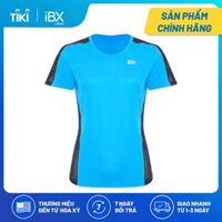 Áo thun nữ thể thao tay ngắn phối viền lưới iBasic IBX130 - Xanh biển đậm - S