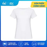 Áo thun nữ thể thao tay ngắn phối lưới lưng mở iBasic IBX133 - Trắng kem - M