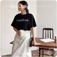 Áo thun nữ trắng basic, áo thun tay ngắn cao cấp XingChang nữ tính in FRENCH mã NXC23 - Áo Đen Trơn,Size M 46kg&lt;54kg