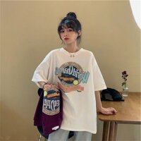 Áo thun nữ trắng tay lỡ cổ tròn Bad Girl