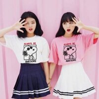 Áo Thun Nữ Unisex Tay Lỡ In Hình Chú Chó SNOOPY MYROSE169