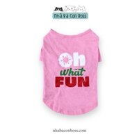 Áo Thun “Oh What Fun” Cho Chó Hàng Xuất Khẩu Cao Cấp