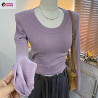 Áo Thun Ôm Cổ Chữ U Khoét Sâu Đơn Giản
