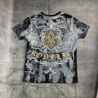 Áo thun ông địa chỉ nổi áo thun cổ tròn nam bụi hoa văn dập hình from ôm body (Shop Quốc Hưng)