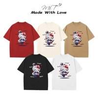 Áo Thun Oversize - Form rộng Unisex cổ tròn In HELLO KITTY chất liệu cotton 2 chiều cao cấp.