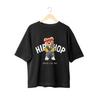 Áo thun oversize in hình chú gấu Hiphop siêu cool chất liệu cotton cao cấp
