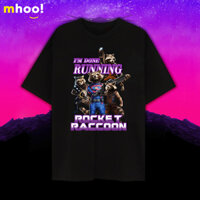 Áo thun oversize Rocket Raccoon phim Guardians Of The Galaxy chất liệu cotton 4 chiều thoáng mát