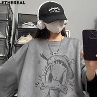 Áo thun Oversized họa tiết Pikachu dễ thương Ethereal để mặc thường ngày