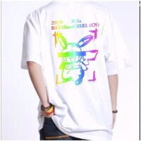 Áo thun phản quang nam nữ in hoạt hình - Đen,Freesize