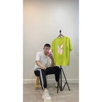 Áo Thun Phản quang Thỏ Playboy form rộng unisex tay lỡ chất Cotton fresize PQ51