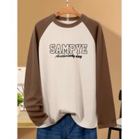 Áo Thun Phong Cách Hồng Kông Áo Thun Dài Tay Nam Thu Đông Phong Cách Mới ins Dạo Phố Raglan Tay Áo Thun Rời Màu Khóa