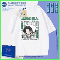 Áo thun phong cách mới Áo thun ngắn tay Áo thun ngắn tay tấn công Titan Levi Ackerman Attack on Titan Áo thun Wings of Freedom Allenli Will Captain Anime Ngoại vi tay ngắn