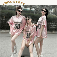 Áo thun phông nữ, áo phông bóng chày số 90 hàng Quảng Châu cao cấp form áo rộng chất xịn