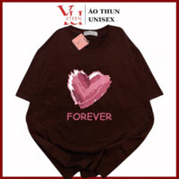 Áo Thun PHÔNG UNISEX in TIM HEART COUPLE ĐÔI VALENTINE FOREVER CUTE DỄ THƯƠNG HOT TREND ( Đủ size M-L-XL-XXL BIGSIZE)