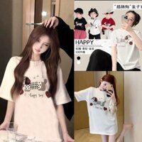 Áo thun phù hợp giữa cha mẹ và con cái thiết kế chó dachshund thương hiệu thời trang kích thước lớn cho gia đình ba người áo thun ngắn tay cotton nguyên chất mùa hè