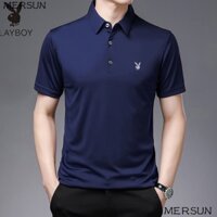 Áo Thun Playboy Tay Ngắn Màu Trơn Dáng Rộng Phối Túi Thời Trang 2023 Cho Nam Trung Niên