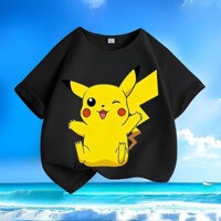 Áo thun Pokémon Áo thun trẻ em Size 100-160 Phiên bản Hàn Quốc Pokemon Pikachu Mùa hè Mới Nam Nữ Vừa Nhỏ Trẻ Em Nửa Tay Áo Thun Cotton Nguyên Chất Cổ Tròn Rời Top VJIF