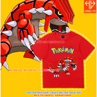 Áo Thun Pokemon Groudon Huyền Thoại Hệ Đất Màu Đỏ Vái Mềm Mát F548