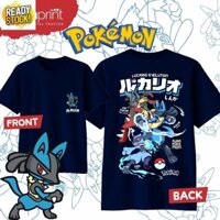 Áo thun Pokemon | Riolu | Lucario | Sự tiến hóa Mega LUCARIO |30 's Premium - Trẻ sơ sinh, Trẻ em, Thanh thiếu niên & Người lớn