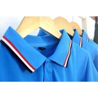 Áo Thun Polo Cá Sấu Thoitrang24h Xanh Ya Cổ Phối 3 Sọc Đồng Phục Nam Nữ Ảnh Chụp Thật - Xanh Ya,XXXL