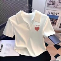 Áo thun polo cổ chữ V cho bé gái Áo thun ngắn tay 2024 Phong cách mới Mùa hè Cổ áo trẻ em Ve áo Thiết kế hàng đầu Cảm giác hợp thời trang Slim @ -20241130