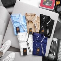 Áo thun Polo cộc tay nam có cổ phối viền sọc