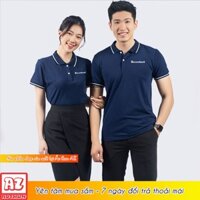 Áo thun polo đồng phục ngân hàng sacombank màu xanh đen navy viền trắng MT58