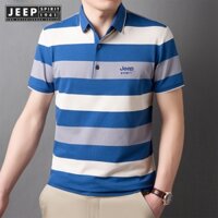 Áo thun polo Jeep Spirit 1941 ESTD họa tiết sọc ngang thời trang giản dị cho nam