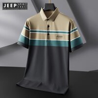 Áo thun polo Jeep Spirit 1941 ESTD tay ngắn họa tiết sọc thời trang cao cấp cho nam