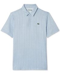 Áo Thun Polo Lacoste Men Performance Golf Màu Xanh Sáng Regular Fit