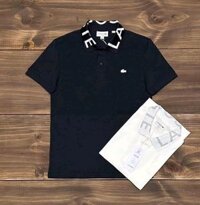Áo Thun Polo Lacoste Men's Màu Đen Regular Fit Mẫu Mới Polyester Cổ Phối Chữ To
