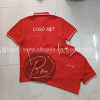 Áo thun Polo màu ĐỎ sọc trắng đp JAY&TI giao hàng logo đầy đủ - BÓNShop94