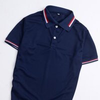 Áo thun polo màu Xanh đen  bo sọc cổ 2 ya cao cấp - La'house Uniform