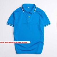 Áo thun polo màu Xanh Ya  bo sọc cổ 2 ya cao cấp - La'house Uniform