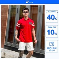 Áo thun polo mới , chữ được thêu xù , chất thun có độ co giãn bốn chiều 12TO4921