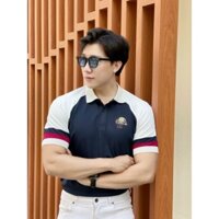 Áo thun polo nam, áo thun cổ trụ logo thêu chất cá sấu mềm mịn