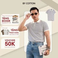 Áo Thun Polo Nam Cao Cấp Phối Sọc Nhuyễn Màu Xanh Đen BY COTTON