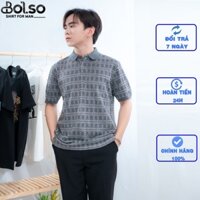 Áo thun polo nam caro thun cotton cao cấp mềm mịn thoáng mát, áo polo cổ trụ trung niên, thanh lịch CR007 BOLSO