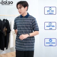 Áo thun polo nam caro thun cotton cao cấp mềm mịn thoáng mát, áo polo cổ trụ trung niên, thanh lịch CR001 BOLSO