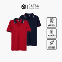 Áo thun polo nam CATSA chất liệu cotton cao cấp thoáng khí 14ATP102