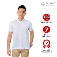 Áo thun polo nam cộc tay trơn màu trắng aligro ALGPLO25 - S