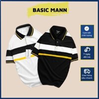 Áo thun Polo Nam phối màu kẻ ngang Cá sấu Cotton ôm dáng form chuẩn [Mẫu 2022]