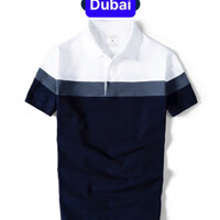 Áo thun Polo nam phối sọc ngang , chất vải cá sấu cao cấp - Dubai fashion