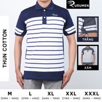 Áo Thun Polo Nam Sọc Ngang Có Cổ Thêu Logo RURUMEN Big Size Lớn XXXL Giá Sỉ - CS173