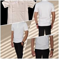 Áo thun polo nam thêu  có cổ trụ bẻ, ngực thêu chữ trẻ trung, vải cotton thoáng mát